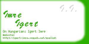 imre igert business card